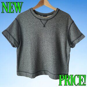 Vince Boxy Short Sleeve Cotton Sweatshirt, Sz XS